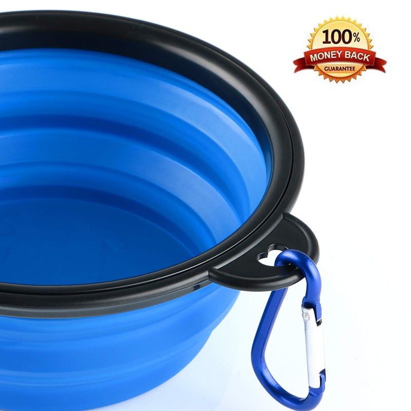 MXZONE 3 Collapsible Silicone Dog Bowl, Foldable Expandable Cup Dish for Small Pet Cat Food Water Feeding Portable Travel Bowl, Pet ID-Tag - Image 4